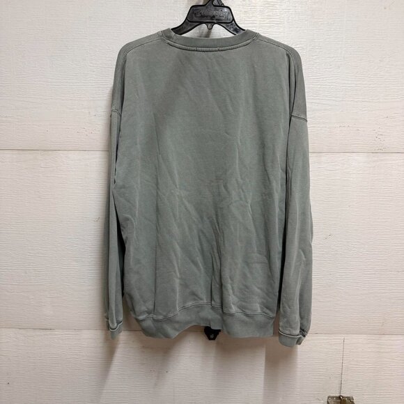 Brandy Melville Women's Green and Grey Sweatshirt - Picture 3 of 6